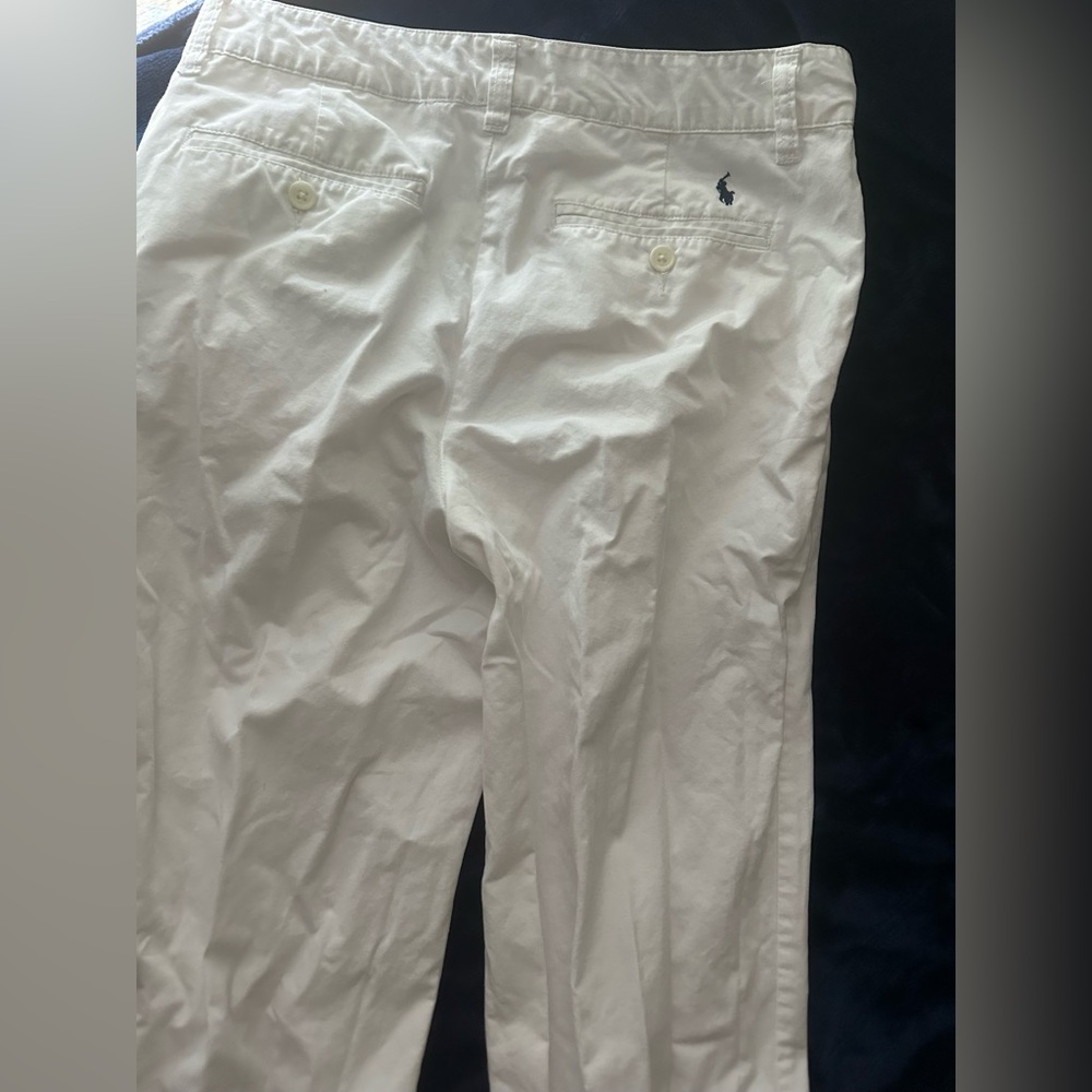 Ralph Lauren Polo Classic  Lightweight Chino Khaki Pants WHITE Boys 18